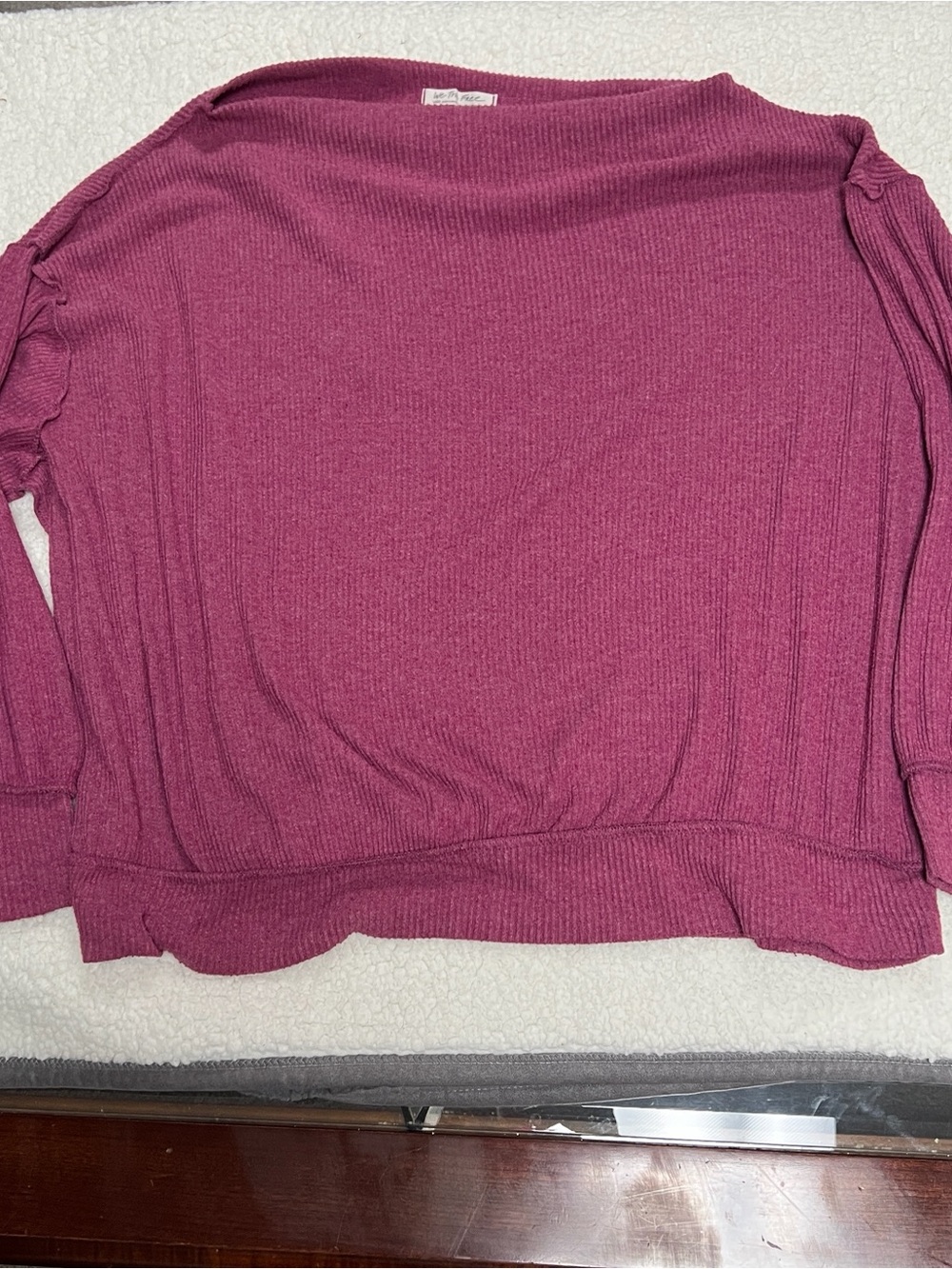 Free People We the Free Main Squeeze Hacci Ribbed Knit  off shoulder top large